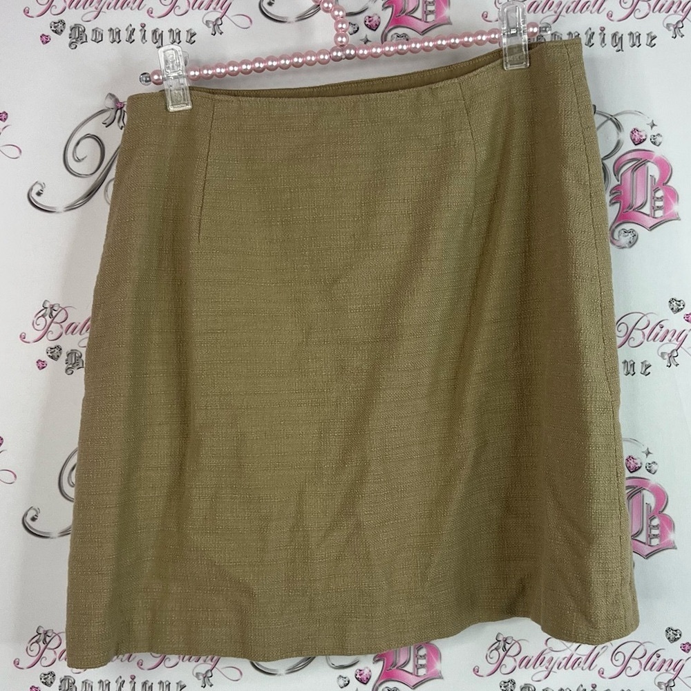 Club Monaco skirt mini pencil textured tweed style Elegant Tan Skirt